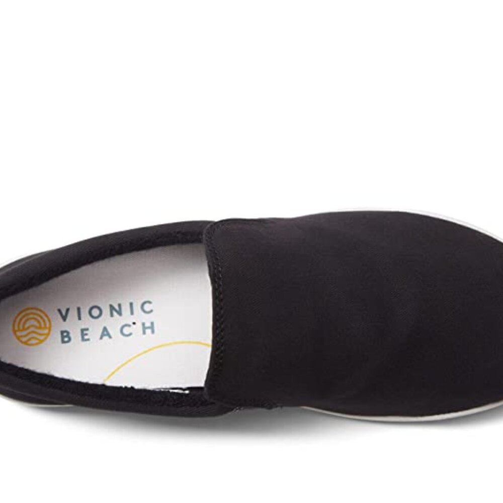 Vionic Beach Womens Marshall Black Canvas Laceless Slip-on Sneakers Women’s Size - Picture 2 of 13